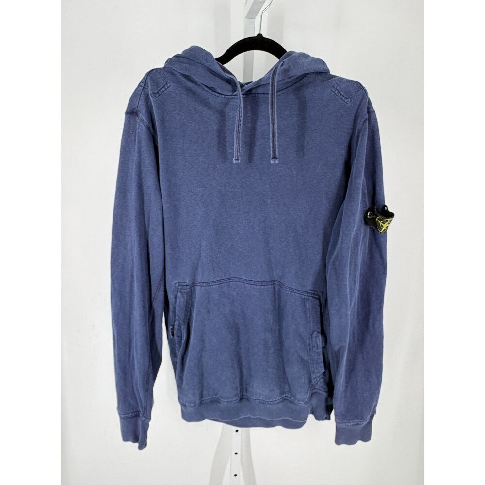 Stone Island Men’s Blue Hoodie Sweatshirt | Pullover Hooded Sweatshirt